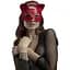 Маска кішечки Feral Feelings - Catwoman Mask, натуральна шкіра, червона - мініатюра 1