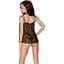 Сорочка прозора бебі дол Passion MELANIA CHEMISE Black L/XL, трусики, на тонких бретелях - мініатюра 2