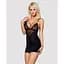 Сатиновий комплект для сну з мереживом Obsessive 828-CHE-1 chemise & Thong L/XL, чорний - мініатюра 5