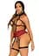 BDSM-костюм ученицы Leg Avenue Harness teddy & skirt S Black, портупея, мини-юбка, экокожа - миниатюра 3