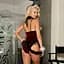 Костюм кішечки JSY Ласкава Кітті One Size, Burgundy, боді з баскою, вушка, комір, хвіст - мініатюра 2