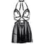 Сорочка бебі-дол з відкритими чашками Leg Avenue Lace and mesh Babydoll & panty Black S, стрінги - мініатюра 3