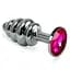 Металева анальна пробка з кристалом Lovetoy Spiral Metal Plug 6.8 см (фуксія) - мініатюра 1