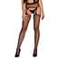Панчохи-стокінги із сітки різного розміру Obsessive Garter stockingsS815S/M/L, чорні - мініатюра 1