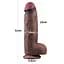 Фалоімітатор Dual-Layered Silicone Nature Cock 12'' 31 см коричневий - мініатюра 4