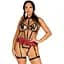 BDSM-костюм ученицы Leg Avenue Harness teddy & skirt M Black, портупея, мини-юбка, экокожа - миниатюра 1