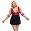 Сорочка Cottelli Collection Bondage Plus Babydoll 2XL чорний з червоним - мініатюра 1
