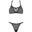 Напівпрозорий комплект Obsessive Celia Noir 2-pcs set XS/S, бюстгальтер, стрінги - мініатюра 3
