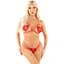 Комплект Leg Avenue Open Cup Bra and Pearl stRing One Size, Red - мініатюра 2