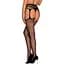Панчохи-стокінги із сітки різного розміру Obsessive Garter stockingsS815S/M/L, чорні - мініатюра 2