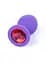 Силіконова анальна пробка з кристалом Boss Jewellery Purple Medium Red Diamond 8 см (червоний) - мініатюра 3
