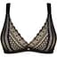 Мереживний бюстгальтер із трикутною чашкою Obsessive Estiqua bra XS/S, чорний, широкі лямки - мініатюра 1
