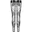 Панчохи Noir Handmade F243 Tulle stockings With patterned fLock embroidery - S - мініатюра 4