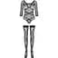 Бодістокінг Obsessive Bodystocking G320 S/M/L, панчохи, боді, декор у вигляді ліній - мініатюра 5