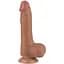 Фалоімітатор Lovetoy Sliding-Skin Dual Layer Dong 8'' 20 см коричневий - мініатюра 1