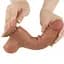 Фалоімітатор Lovetoy Sliding-Skin Dual Layer Dong 8'' 20 см коричневий - мініатюра 2