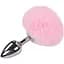 Металлическая анальная пробка Кроличий хвостик Alive Fluffy Plug M Pink диаметр 3.4 см - миниатюра 1