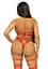 Портупея-тедди из ремней Leg Avenue Studded O-ring harness teddy S Red, экокожа - миниатюра 2