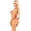 Комплект Leg Avenue Open Cup Bra and Pearl stRing One Size, Red - мініатюра 3