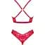 Комплект білизни Obsessive Lacelove cupless 2-pcs set M/L Red, відкритий доступ, відкриті груди - мініатюра 4
