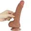 Фалоімітатор Sliding-Skin Dual Layer Dong 7.5'' 19.5 см коричневий - мініатюра 2