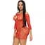 Сукня-сітка з сердечками Leg Avenue Heart net Mini dress Red, зав’язки, відкриті плечі, One Size - мініатюра 4