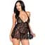 Сорочка бебі-дол Leg Avenue Floral lace Babydoll & stRing Black M - мініатюра 4