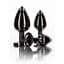 Анальна металева пробка M із чорним каменем Butt Plug With Diamond Jewel Taboom - мініатюра 6