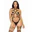 Портупея-тедди из экокожи Leg Avenue Heart ring harness teddy M Black, подвеска-сердечко, цепи - миниатюра 1