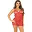 Сорочка Leg Avenue Mini Heart Trimmmed Net Chemise One Size, Red - мініатюра 3
