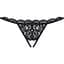 Мереживні танги з двома отворами Obsessive 831-THC-1 crotchless Thong S/M, чорні, бантики - мініатюра 1