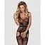 Бодістокінг Obsessive Bodystocking F217 S/M/L, елегантний силуетний малюнок, імітація панчіх - мініатюра 2