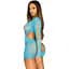 Бесшовное мини-платье Leg Avenue Long sleeve cut out mini dress One size Turquoise - миниатюра 3