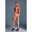 Бодістокінг Caprice Lingerie Model 02 One Size Red, імітація шнурівки, дрібна сітка, мереживо - мініатюра 2