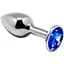 Металева анальна пробка Alive Mini Metal Butt Plug з кристалом Blue M - мініатюра 1