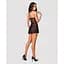 Еротичний мереживний комплект із сіточкою Obsessive 838-BAB-1 Babydoll & Thong Black L/XL, чорний - мініатюра 4