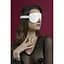 Маска на очі Feral Feelings - Blindfold Mask, натуральна шкіра, біла - мініатюра 2