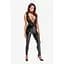 Комбінезон Noir Handmade F298 Libido Deep-V catsuit With collar and pearl chain - S - мініатюра 4