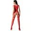 Бодістокінг з плетінням на грудях Passion BS099 One Size, Red, відкритий доступ, імітація підв’язок - мініатюра 2