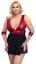 Сорочка Cottelli Collection Bondage Plus Babydoll 2XL чорний з червоним - мініатюра 3