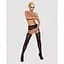 Панчохи-стокінги з рослинним малюнком Obsessive Garter stockings S206 Black S/M/L чорні - мініатюра 3