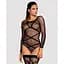 Бодістокінг Obsessive Bodystocking G320 S/M/L, панчохи, боді, декор у вигляді ліній - мініатюра 2