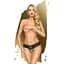 Трусики-стрінги Penthouse Pure Instincts L/XL Black, мереживо, відкритий доступ, леопардовий декор - мініатюра 1