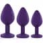 Набір силіконових анальних пробок із кристалом Rianne S: Booty Plug Set Purple - мініатюра 1
