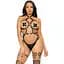 Портупея-тедді з екошкіри Leg Avenue Heart Ring harness teddy M Black, підвіска-сердечко, ланцюги - мініатюра 1