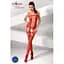 Бодістокінг Passion BS054 Red, комбінезон, імітація панчіх, відкритий животик - мініатюра 2