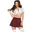 Еротичний костюм школярки Leg Avenue Classic School Girl S/M, спідниця + кроп-топ на зав’язках - мініатюра 1