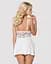 Сатиновий пеньюар з мереживом Obsessive 810-BAB-2 babydoll & thong білий пеньюар танга L/XL - мініатюра 2