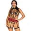 BDSM-костюм учениці Leg Avenue Harness teddy & skirt S Black, портупея, мініспідниця, екошкіра - мініатюра 1