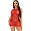 Сукня-сітка зі стразами Leg Avenue RhinestOne halter Mini dress Red, відкрита спина, One Size - мініатюра 1